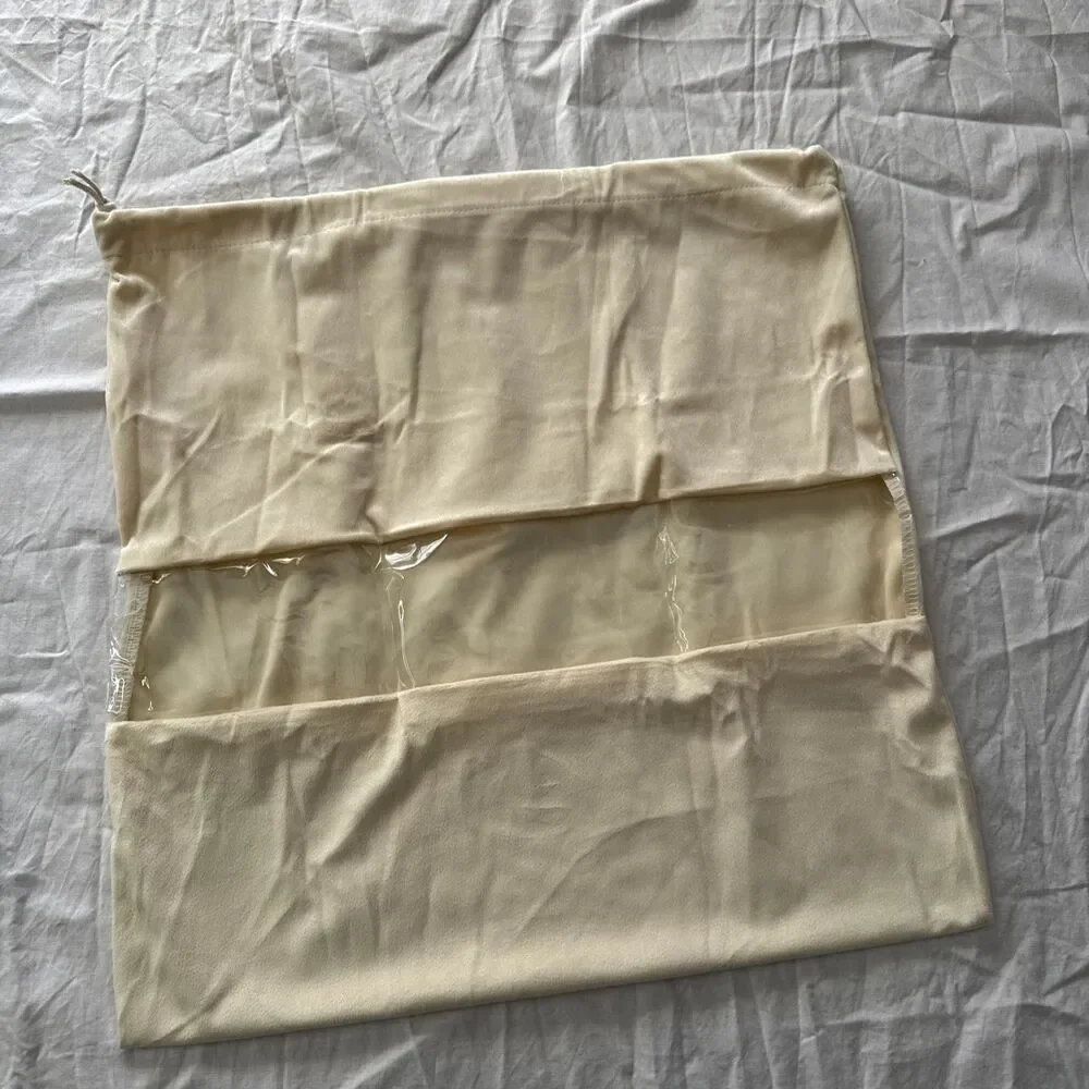Hair Dryer Fabric Bag Holder 16x16 New Drawstring Clear Panel